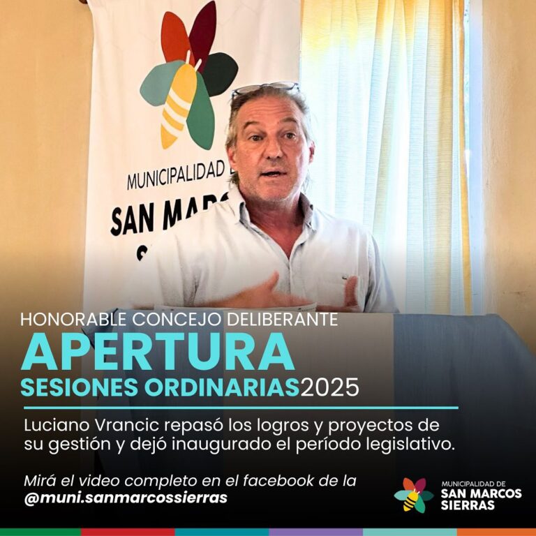 Inició el período legislativo con un balance y anuncios clave para San Marcos Sierras