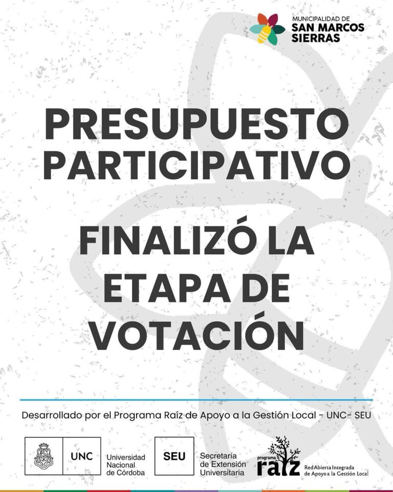 Finalizó la etapa de votación del Presupuesto Participativo