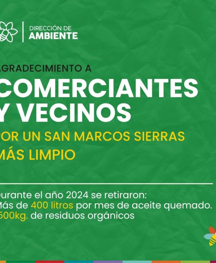 Agradecimiento a Comercios y Vecinos