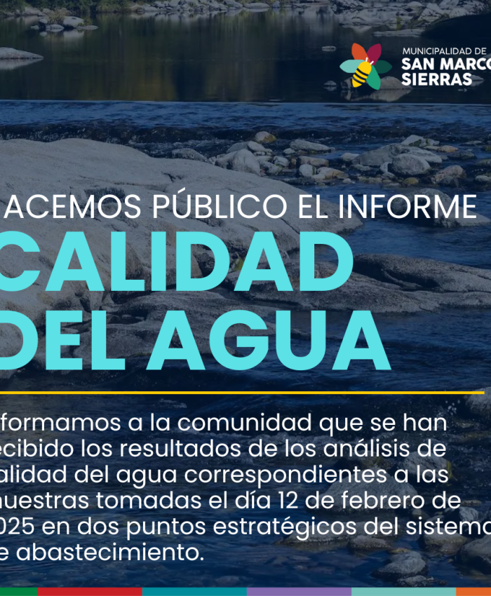 Informe de Calidad del Agua: Resultados positivos para el suministro local